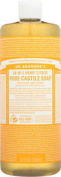 DR BRONNER'S: 18-in-1 Hemp Citrus Pure Castile Soap, 32 oz