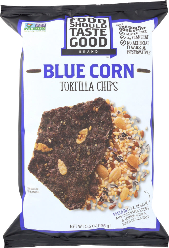 FOOD SHOULD TASTE GOOD: All Natural Blue Corn Tortilla Chips, 5.5 oz