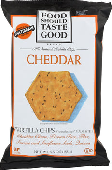 FOOD SHOULD TASTE GOOD: All Natural Tortilla Chips Cheddar, 5.5 oz