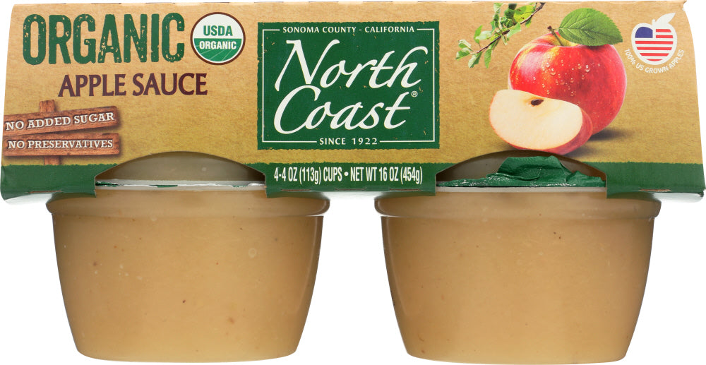 NORTH COAST: Applesauce 4 pack Organic, 16 oz