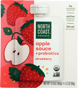 NORTH COAST: Apple Sauce Srawberry Probiotic, 12.8 oz