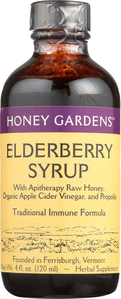 HONEY GARDEN: Elderberry Honey Syrup, 4 fo