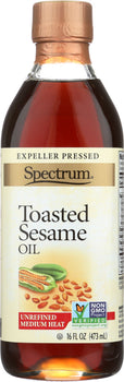 SPECTRUM NATURALS: Toasted Sesame Oil Unrefined, 16 oz