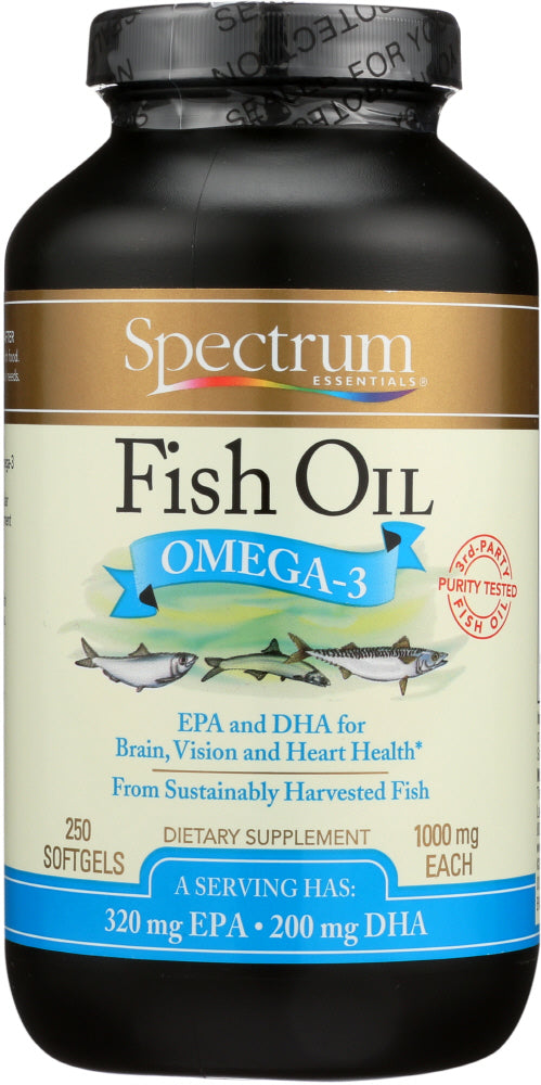 SPECTRUM ESSENTIAL: Fish Oil Omega-3 1000 mg, 250 Softgels