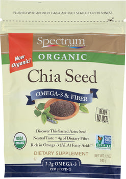 SPECTRUM NATURALS: Chia Seed Omega-3 and Fiber, 12 oz