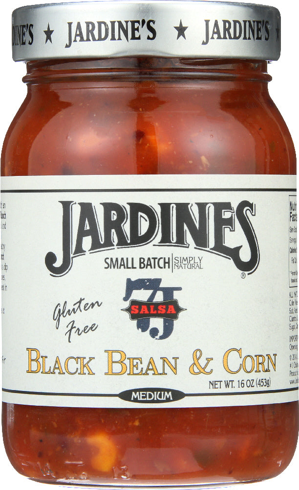 JARDINES: Black Bean & Corn Salsa Medium, 16 oz