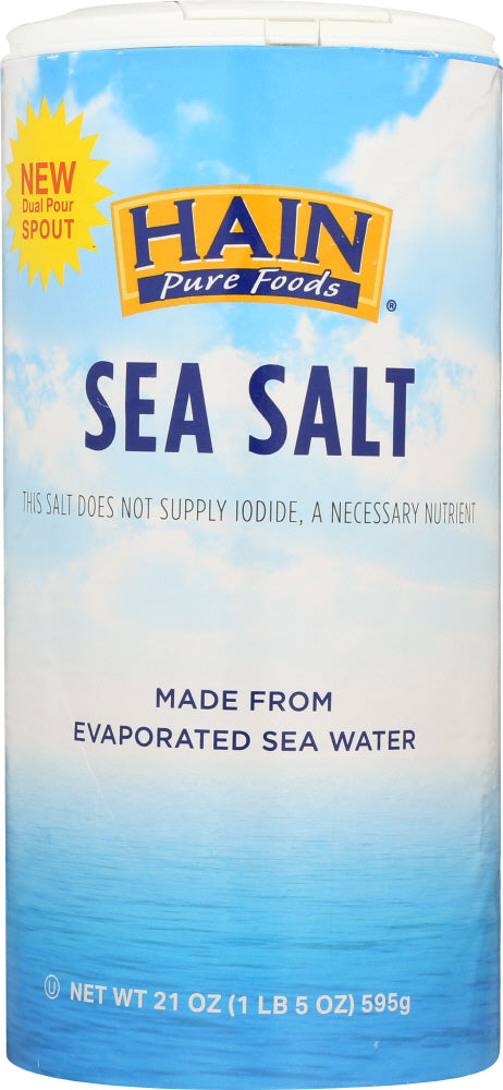 HAIN: Pure Foods Sea Salt, 21 oz