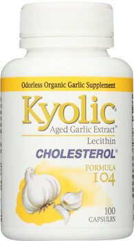 KYOLIC: Aged Garlic Extract Lecithin Cholesterol Formula 104, 100 Capsules