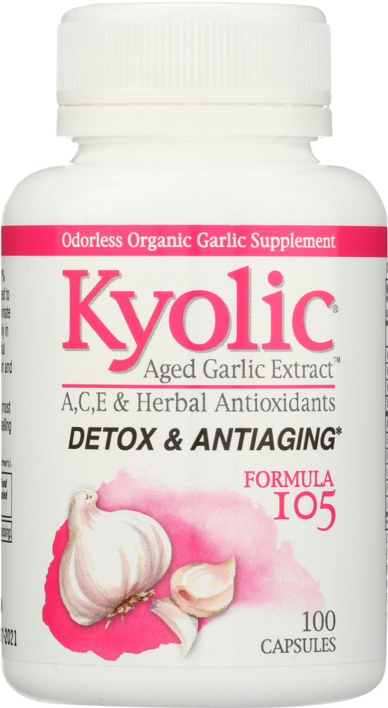 KYOLIC: Aged Garlic Extract Detox and Anti-Aging Formula 105, 100 Capsules