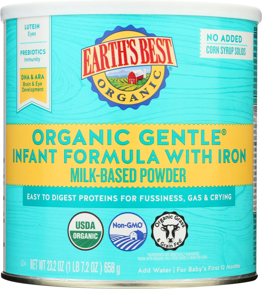 EARTHS BEST: Organic Gentle Infant Powder Formula with Iron, 23.2 oz