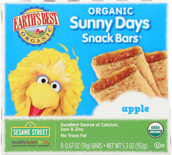 EARTH'S BEST: Organic Sunny Days Snack Bars Apple, 5.3 oz
