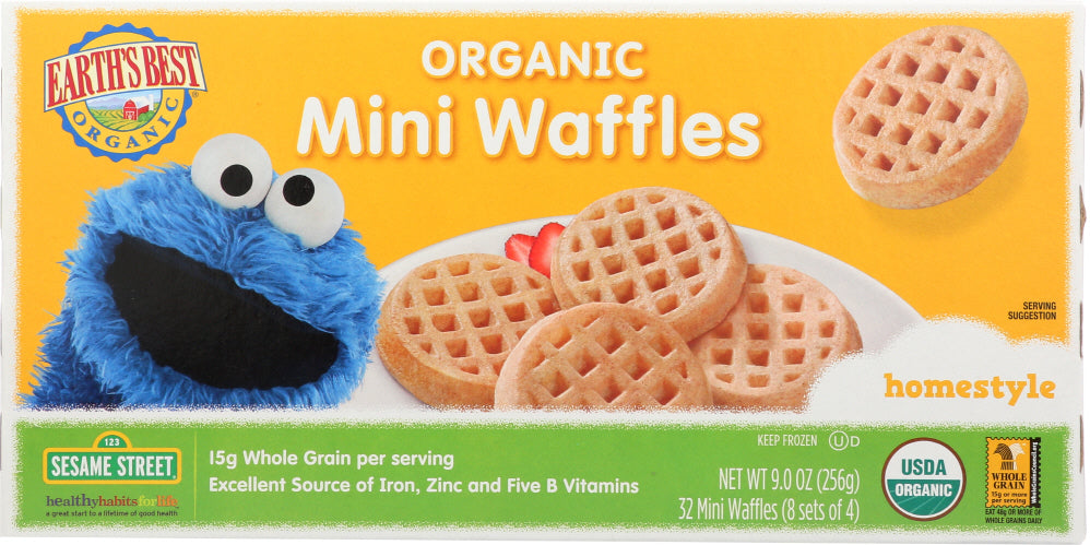 EARTHS BEST FROZEN: Sesame Street Organic Homestyle Mini Waffle, 9 oz