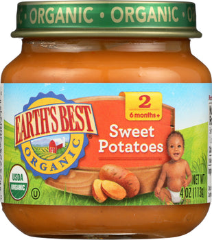 EARTH'S BEST: Organic Baby Food Stage 2 Sweet Potatoes, 4 oz