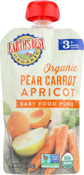 EARTH'S BEST: Organic Baby Food Stage 3 Pear Carrot Apricot, 4.2 oz