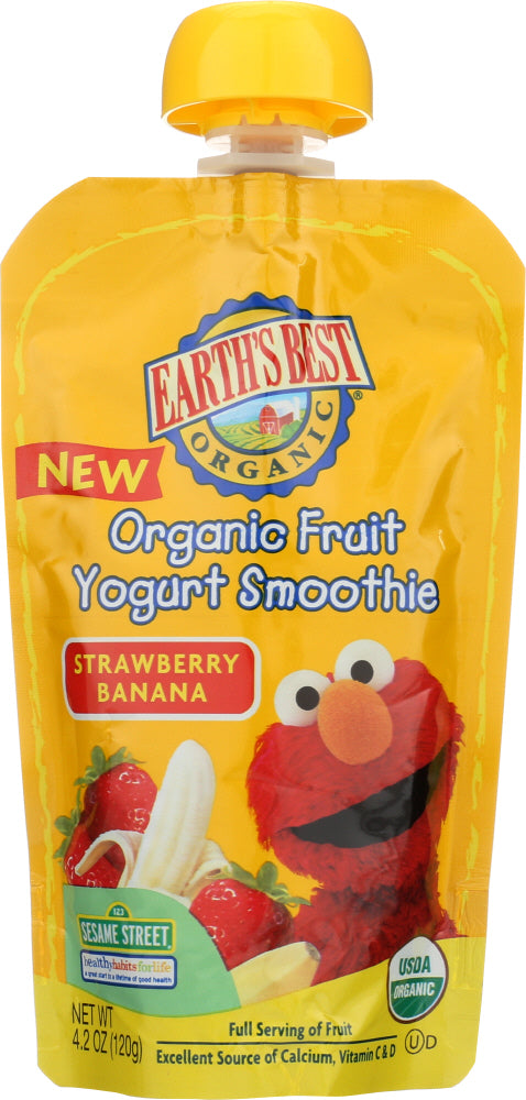 EARTH'S BEST: Organic Fruit Yogurt Smoothie Strawberry Banana, 4.2 oz