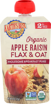 EARTHS BEST: Apple Raisin Baby Pouch, 4 oz