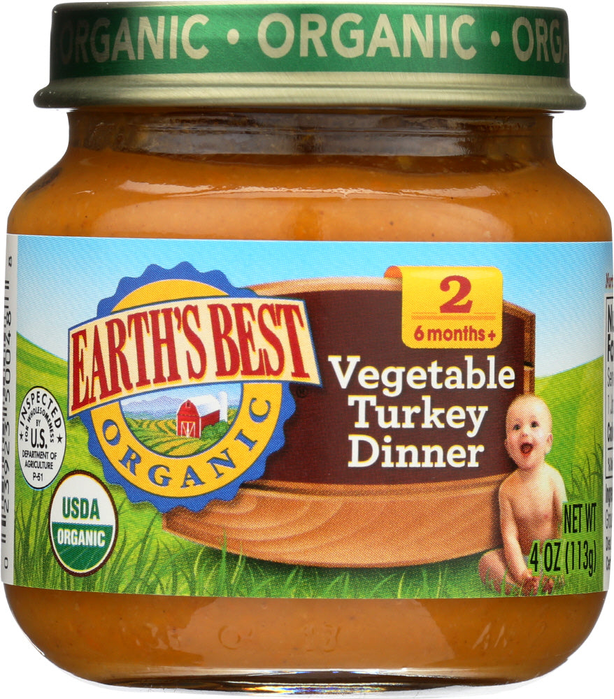 EARTHS BEST: Organic Strained Turkey & Vegetables, 4 oz