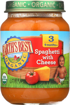 EARTH'S BEST: Organic Baby Food Stage 3 Spaghetti With Cheese, 6 oz