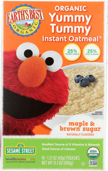 EARTHS BEST: Oatmeal Instant Maple and Brown Sugar, 15.1 oz