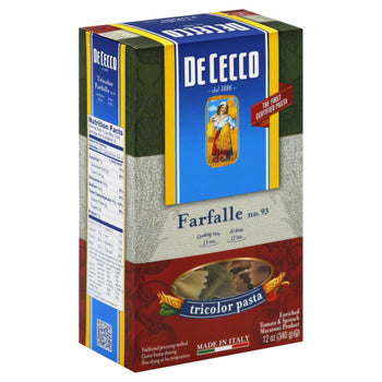 DE CECCO: Pasta Farfalle Tricolor, 13.25 oz