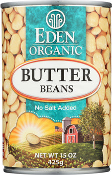 EDEN FOODS: Organic Butter Beans Low Fat, 15 oz