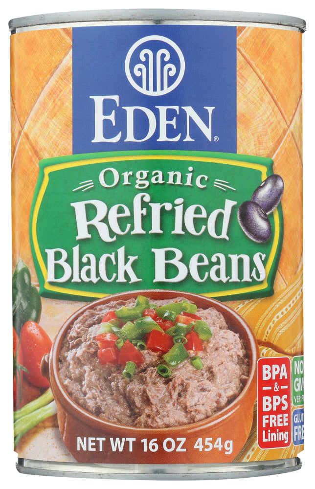 EDEN FOODS: Bean Refried Black Organic, 16 oz