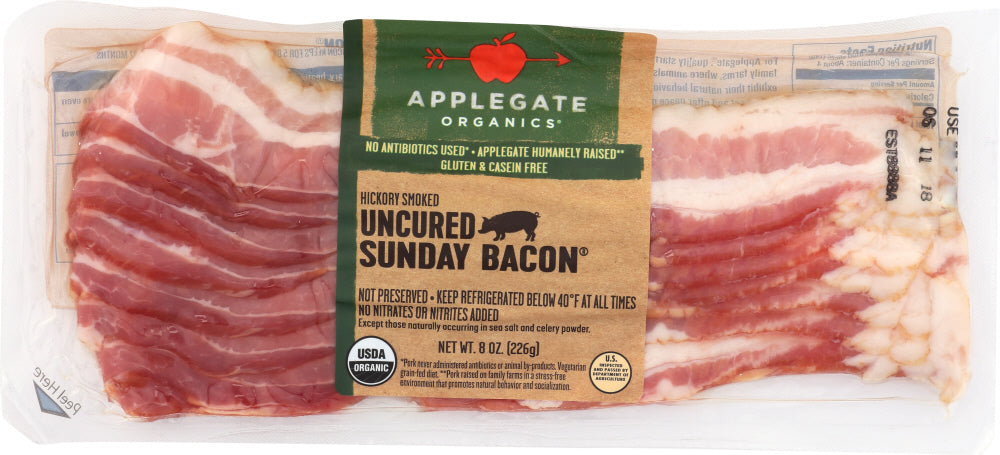 APPLEGATE: Uncured Sunday Bacon Organic, 8 oz