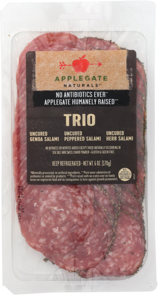 APPLEGATE: Natural Genoa Trio Uncured Salami, 6 oz