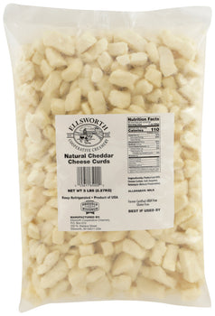 ELLSWORTH: Natural White Cheddar Cheese Curds, 5 lb