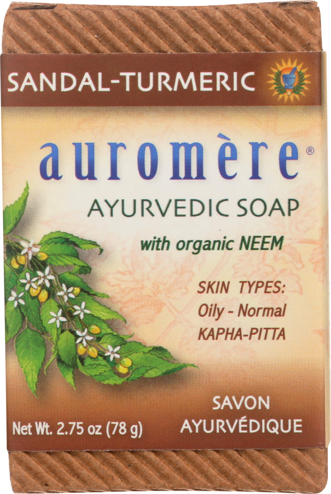 AUROMERE: Soap Bar Sandalwood Turmeric, 2.75 oz