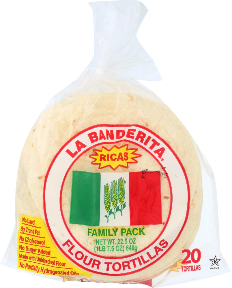 LA BANDERITA: Tortilla Flour Family Pack 20pc, 22.5 oz