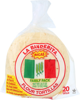 LA BANDERITA: Tortilla Flour Family Pack 20pc, 22.5 oz