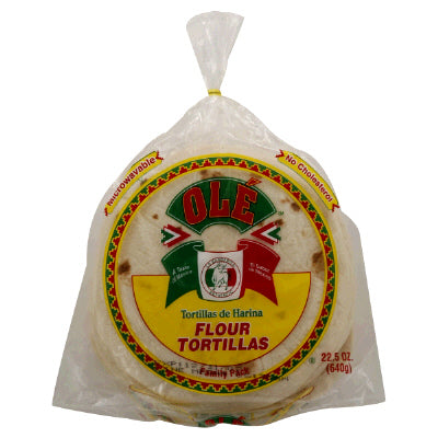 OLE MEXICAN: Flour Tortilla Family Pack 10 Counts, 22.5 oz