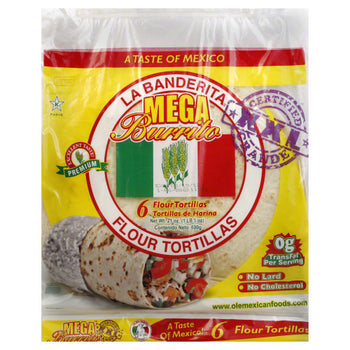 LA BANDERITA: Tortilla Burrito 12 in 16 ct, 21 oz