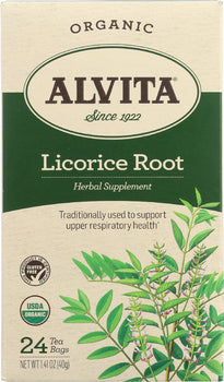 ALVITA: Teas Organic Licorice Root Caffeine Free 24 Tea Bags, 1.41 oz