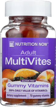 NUTRITION NOW: Multi Vites Adult Gummy Vitamins Berry Peach & Orange, 70 Count