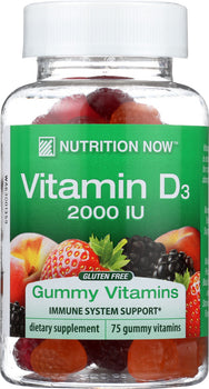 NUTRITION NOW: Vitamin D Adult Gummy Vitamins 2000 Iu, 75 Gummies