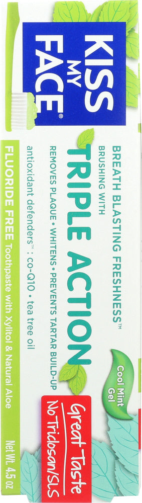 KISS MY FACE: Triple Action Gel Toothpaste, 4.5 oz