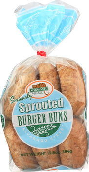 ALVARADO STREET BAKERY: Sprouted Burger Bun Organic, 13.50 oz