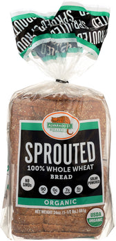 ALVARADO STREET BAKERY: Whole Wheat Bread 100% Sprouted, 24 oz