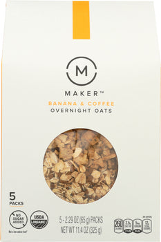 MAKER OATS: Overnight Oats Banana & Coffee, 11.4 oz