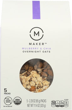 MAKER OATS: Oat Overnight Mulberry Chia, 11.4 oz