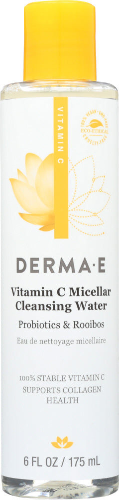 DERMA E: Vitamin C Micellar Cleansing Water, 6 oz