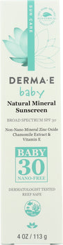 DERMA E: Sunscreen Baby Spf 30, 4 oz