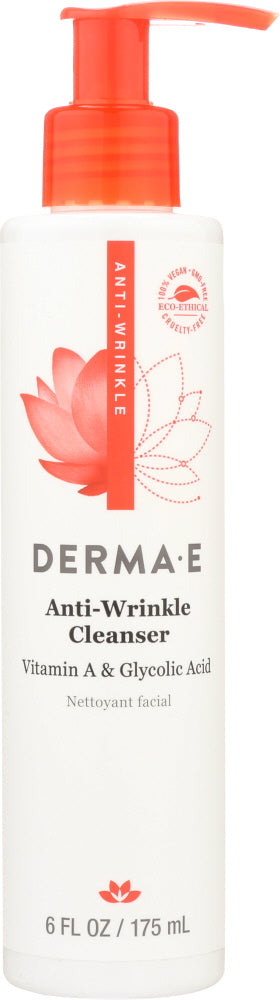 DERMA E: Anti-Wrinkle Vitamin A Glycolic Cleanser with Papaya, 6 oz