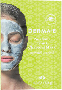 DERMA E: Purifying 2-in-1 Charcoal Mask, 0.3 oz