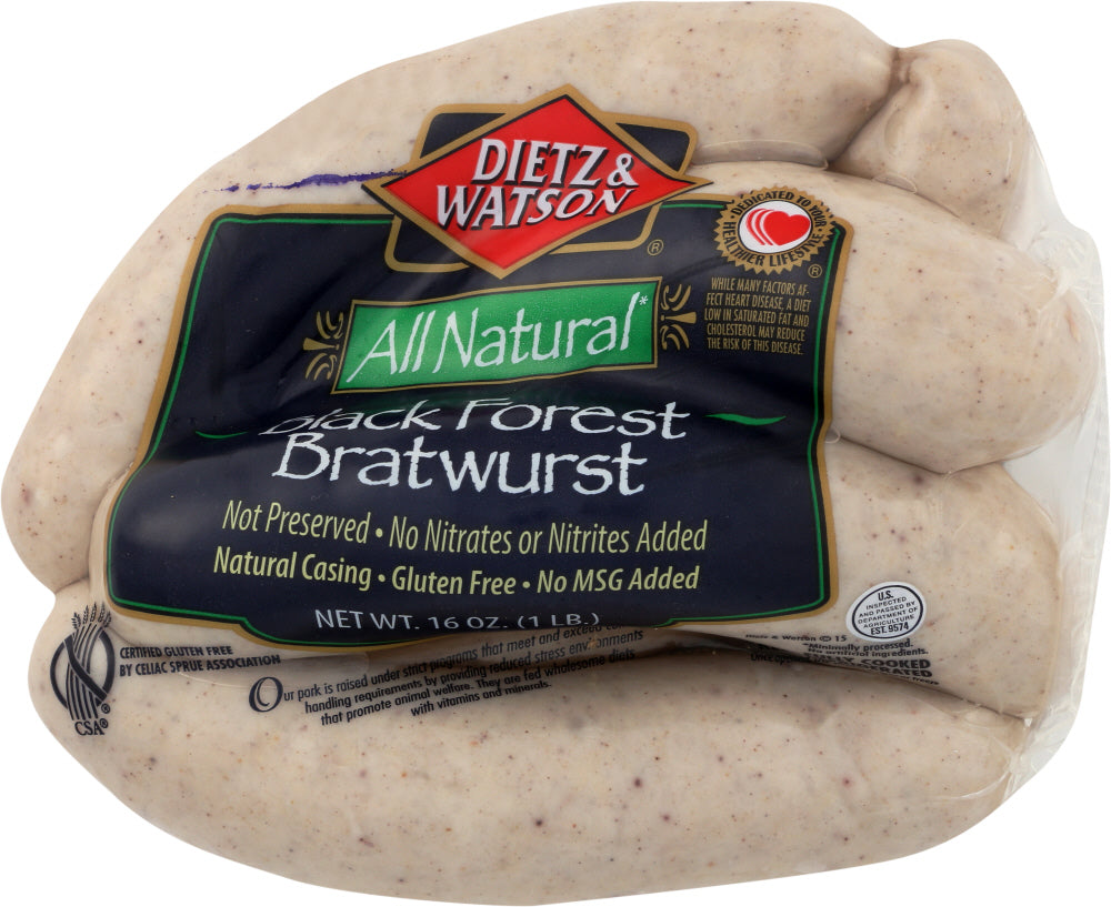 DIETZ AND WATSON: Black Forest Bratwurst, 1 lb