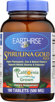 EARTHRISE: Spirulina Gold Plus 500 mg, 180 tablets