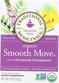 TRADITIONAL MEDICINALS: Organic Smooth Move Herbal Tea 16 Tea Bags, 1.13 oz