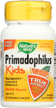 NATURE'S WAY: Primadophilus Kids Orange Chewables Ages 2-12, 30 Tablets